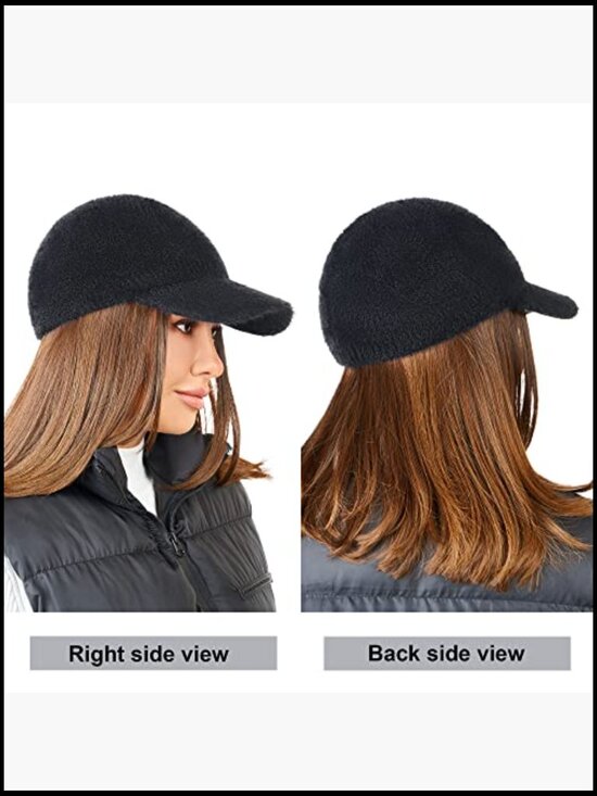 Wool Knit Beanie Hat with Visor Brim - Billed Newsboy Cap for Winter main image 4